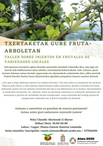 Lee más sobre el artículo Txertaketak Gure Fruta-Arboletan – Taller Sobre Injertos en Frutales de Variedades Locales